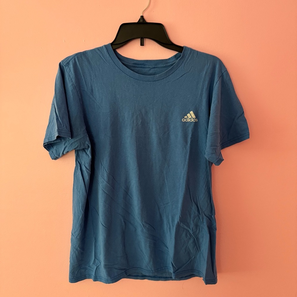 Adidas Blue Short Sleeve Tee Classic Crew Neck